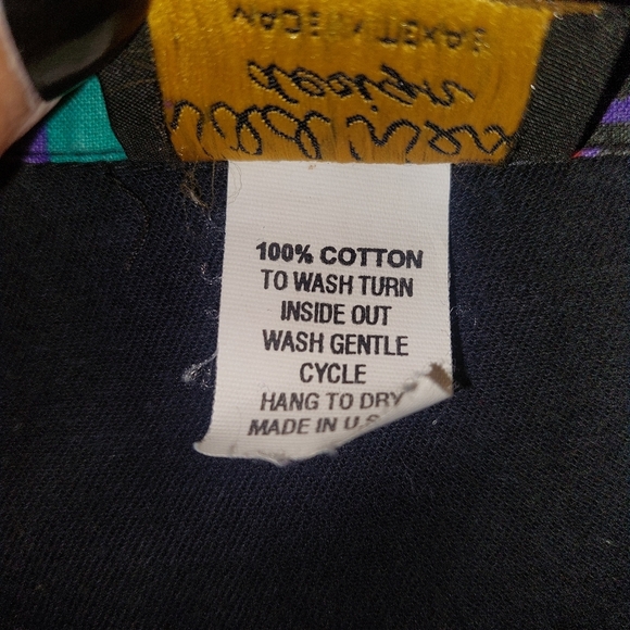 Vtg 80s 90s Wild West Colorful Western  Bib Womens Shirt Aztec Print USA Medium - Picture 8 of 8